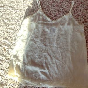 Cream top with lace accent